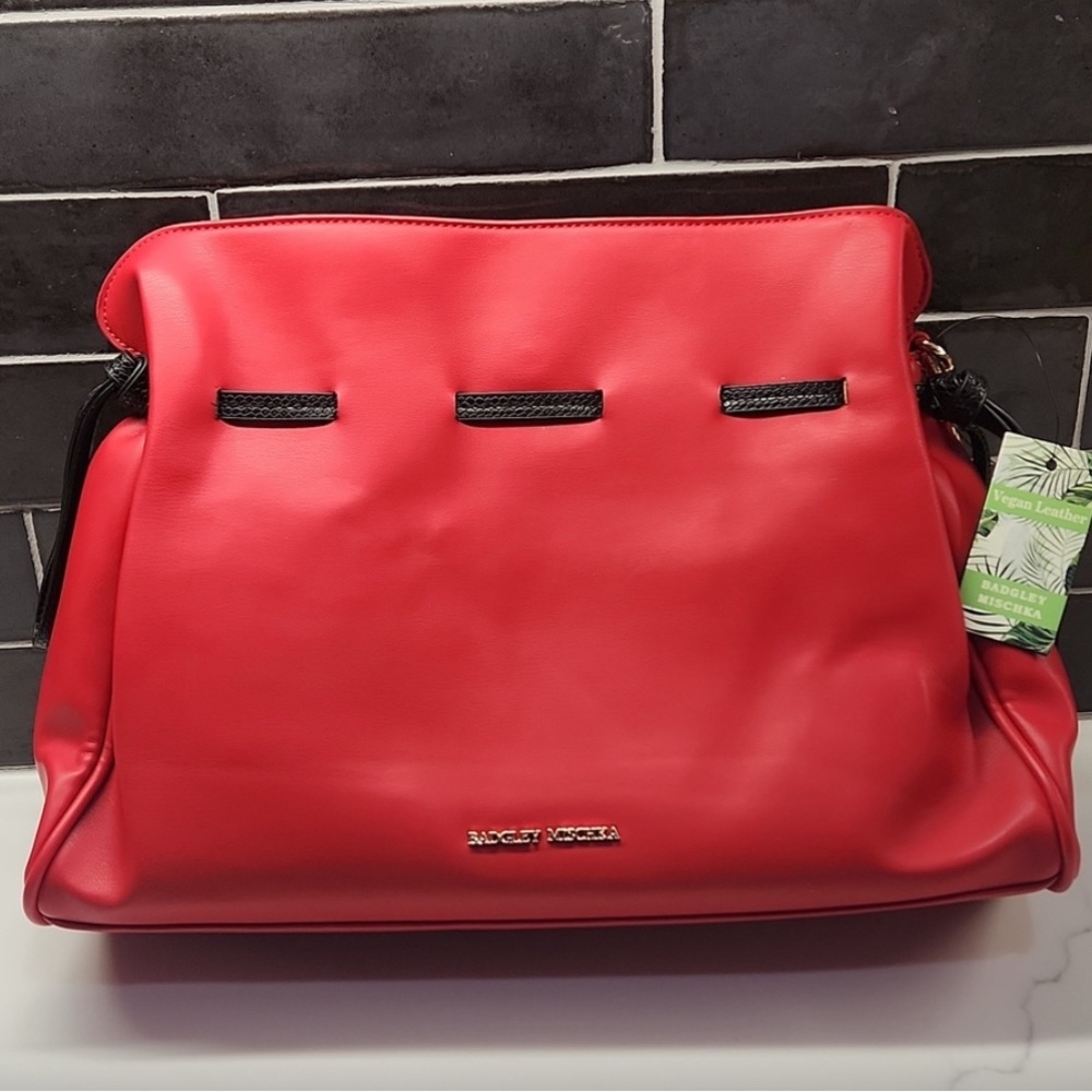 Badgley Mischka Vegan Leather Red Handbag NWT